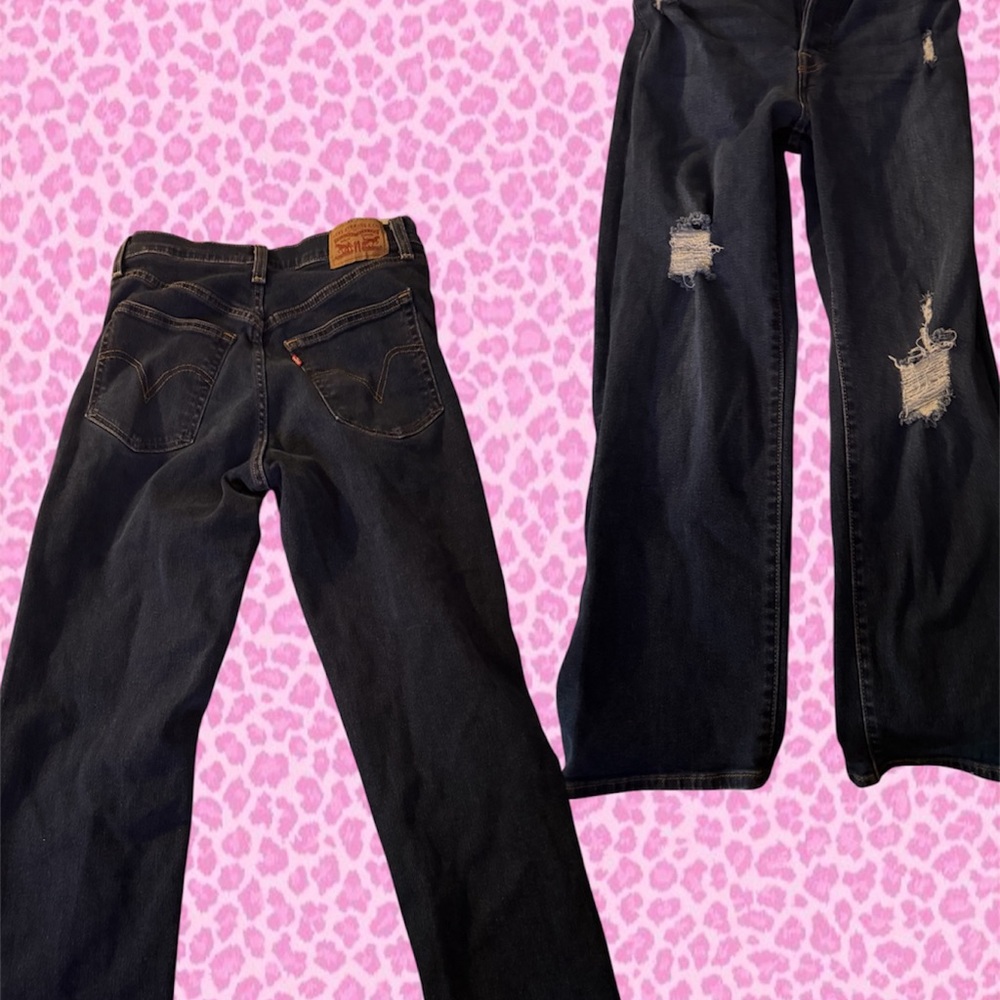 Stylish Dark Blue Distressed Jeans